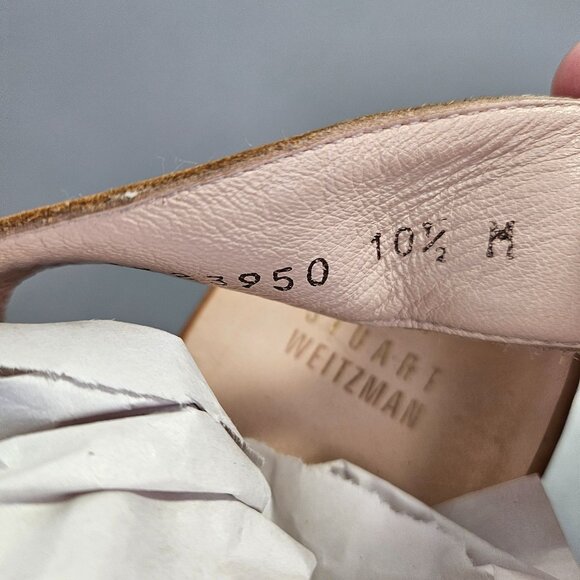 Stuart Weitzman Womens Tan Leather Wedge Sandals 10.5M - Picture 3 of 10
